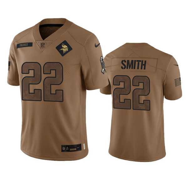 Men's Minnesota Vikings #22 Harrison Smith 2023 Brown Salute To Service Limited Football Stitched Jersey Dyin